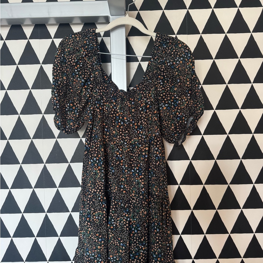Floral Puff Sleeve Mini Dress
